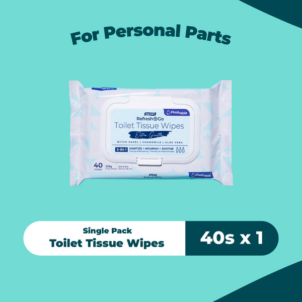 Alcean Flushable Toilet Wipes with Natural Plant Extract (40's x 3 Packs)
