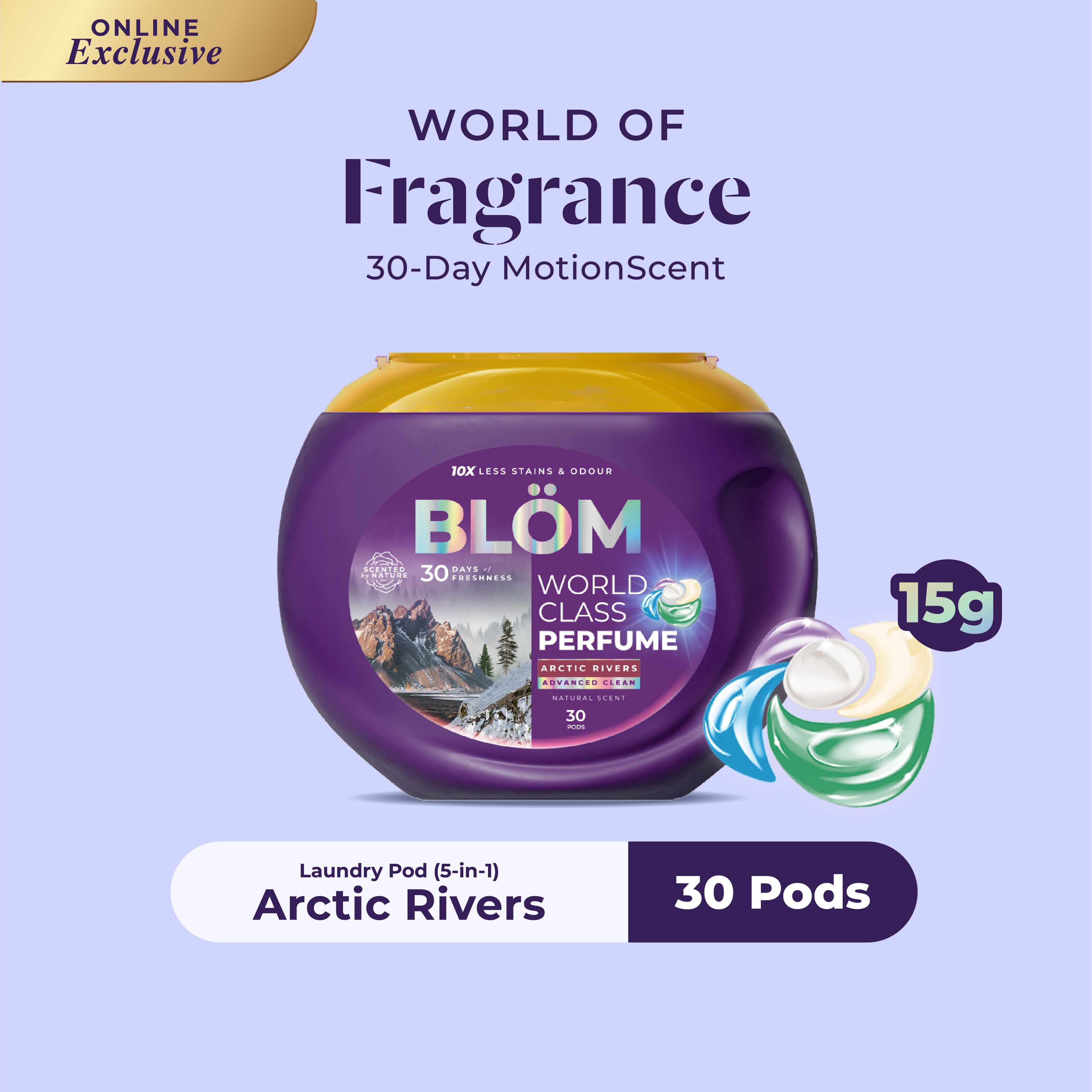 BLÖM Arctic Rivers 5-in-1 Laundry Pods (30 Pods)
