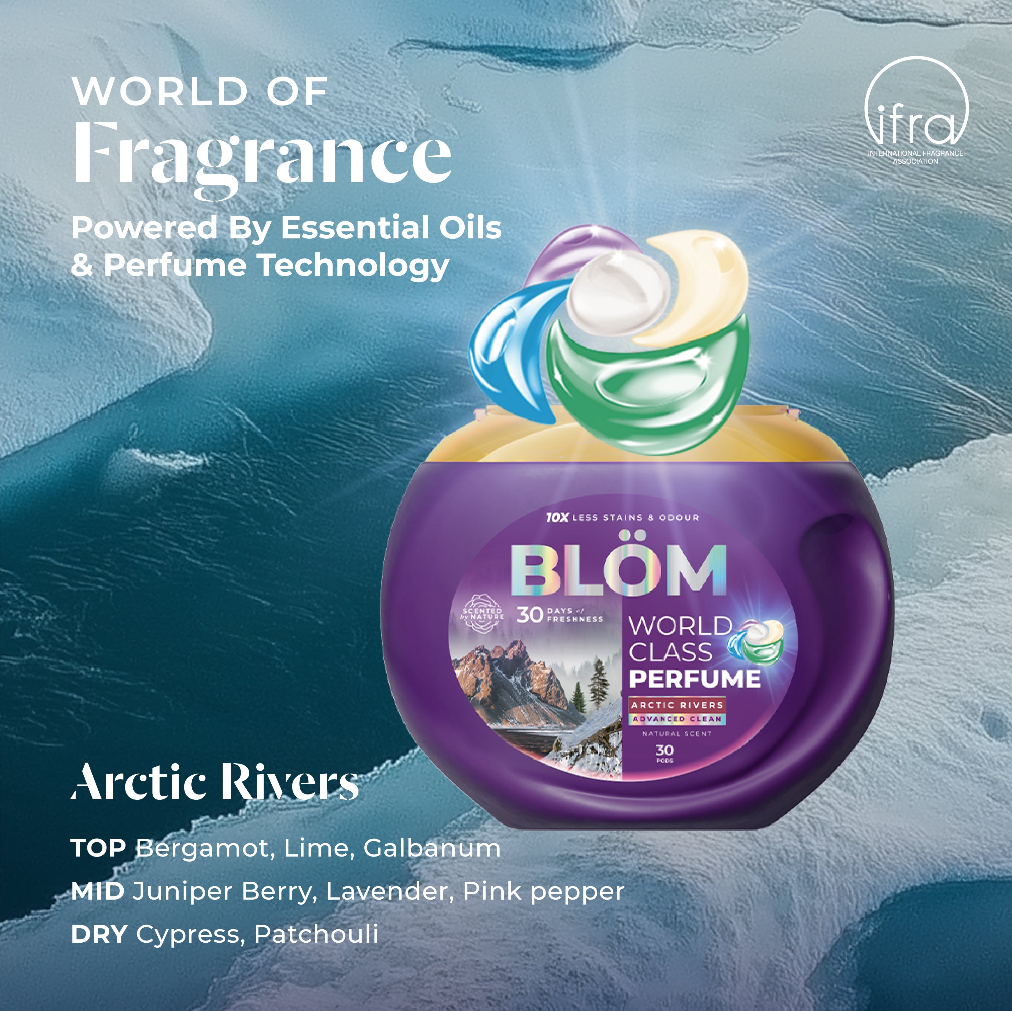 BLÖM Arctic Rivers 5-in-1 Laundry Pods (30 Pods)
