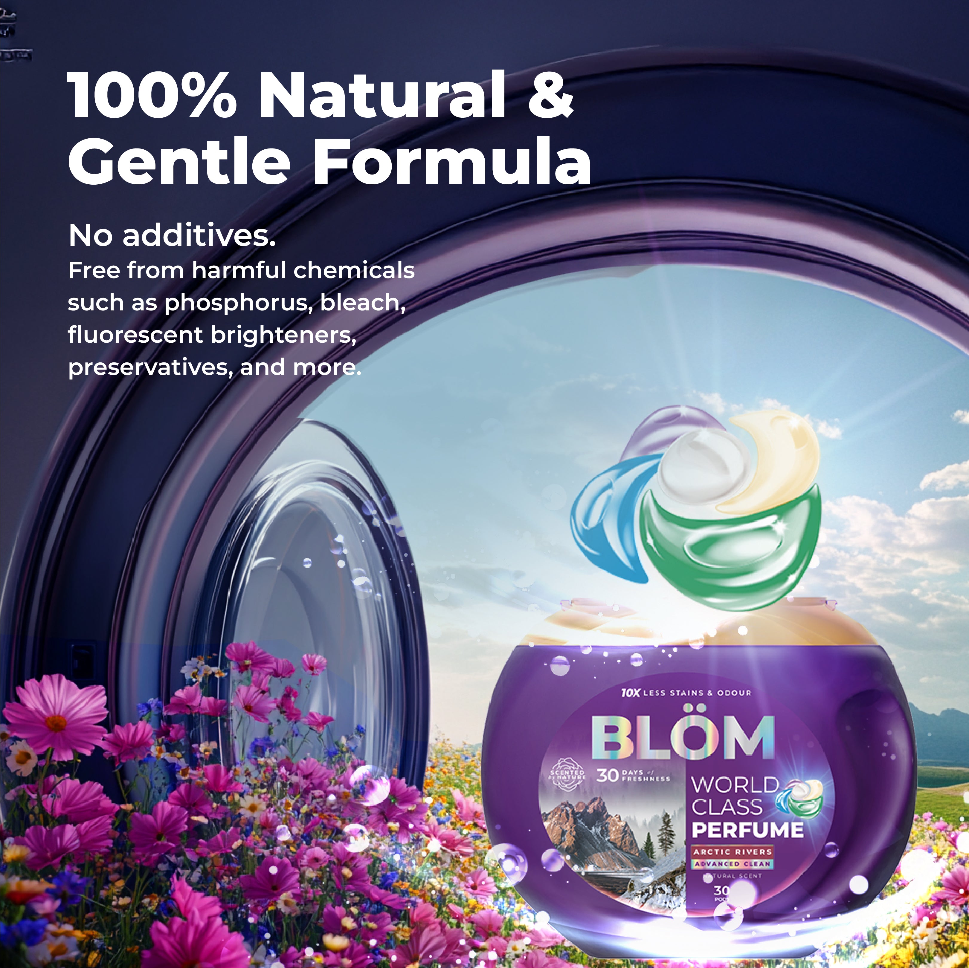 BLÖM Arctic Rivers 5-in-1 Laundry Pods (30 Pods)