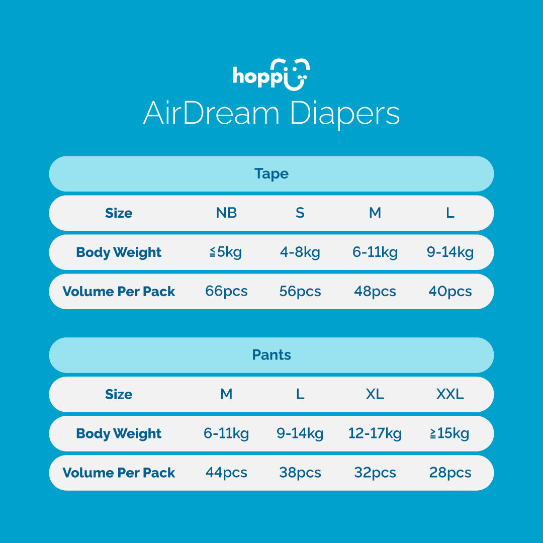 [TRAVEL PACK] Hoppi AirDream Diapers