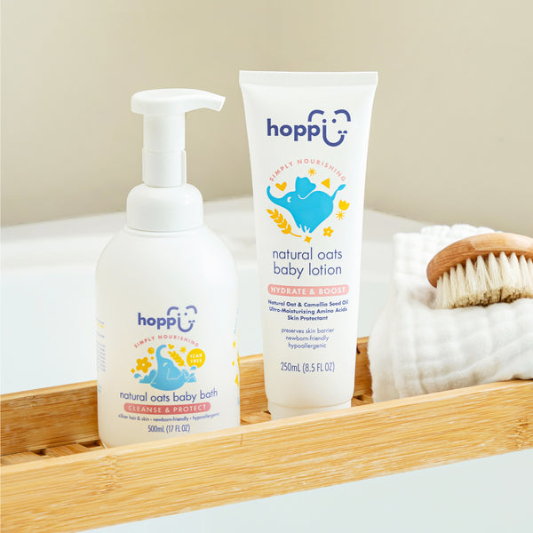 [2-in-1 COMBO] Natural Oats Baby Bath (500ml) & Natural Oats Baby Lotion (250ml)