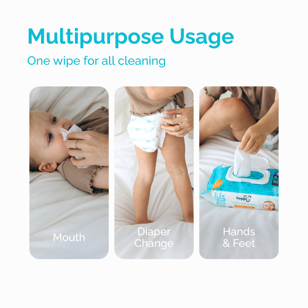 Hoppi Baby Wet Wipes (20 Wipes x 5 Packs)
