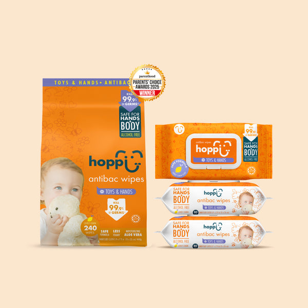 Hoppi Antibacterial Wipes (80 Wipes x 3 Packs)