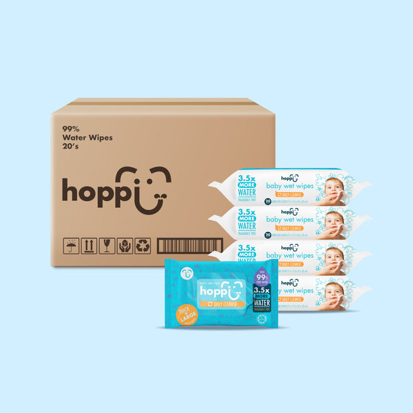 [Carton] Hoppi Baby Wet Wipes (20 Wipes x 25 Packs)