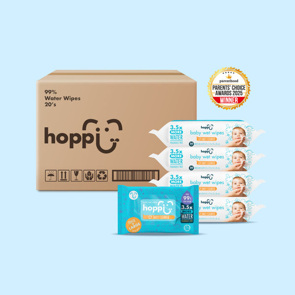 [Carton] Hoppi Baby Wet Wipes (20 Wipes x 25 Packs)