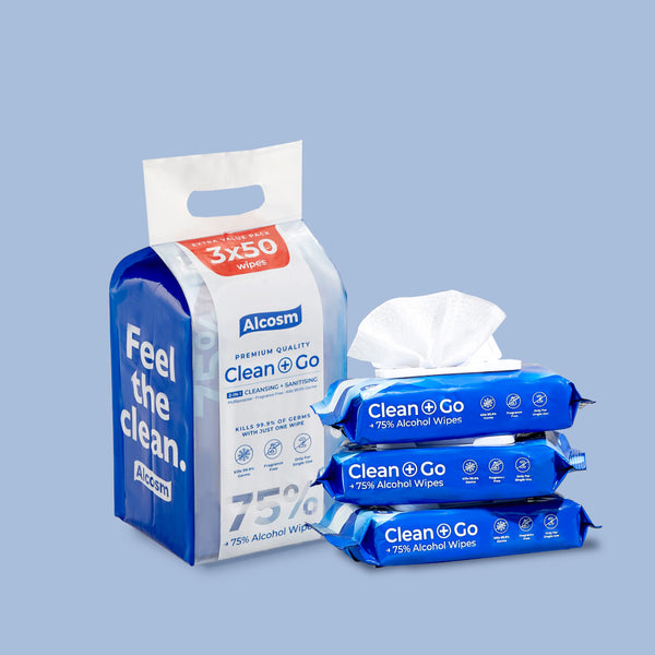 75% Alcohol 50s' Wipes (50s' x 9 Packs)