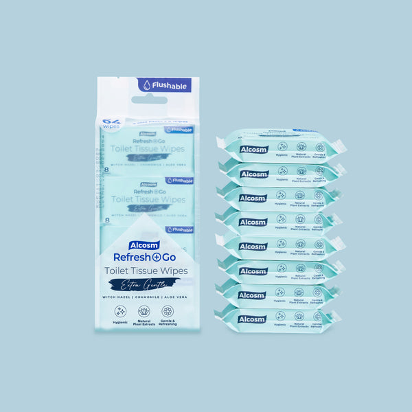 Toilet 8s' Wipes (8s' x 16 Packs)