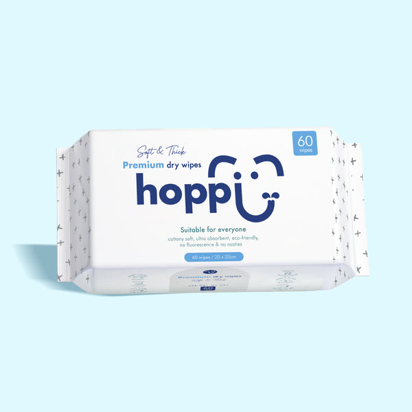 Hoppi Premium Cleaning Dry Wipes - 60 Sheets (1 pack)