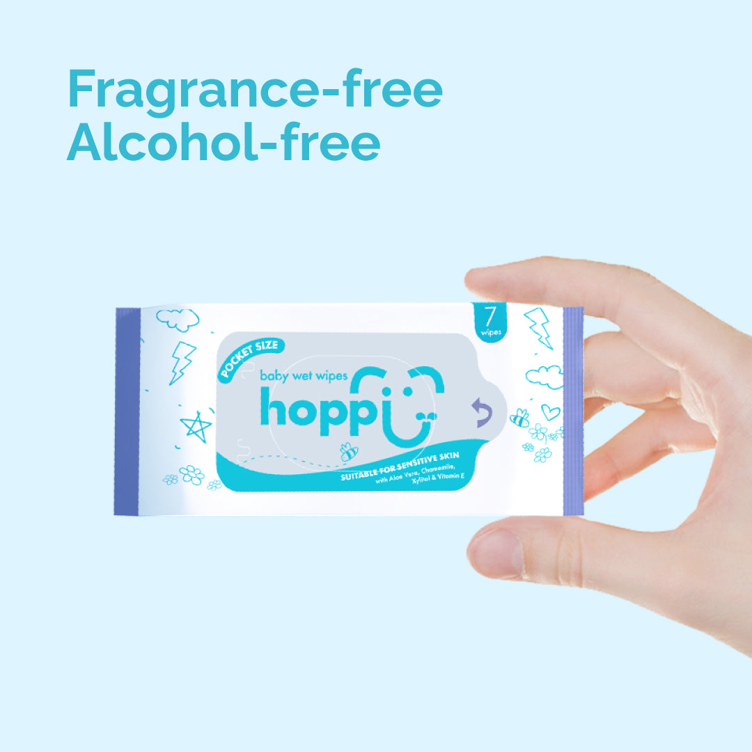 [CARTON DEAL] Hoppi Mini Baby Wet Wipes (7 Wipes x 192 Single Packs)