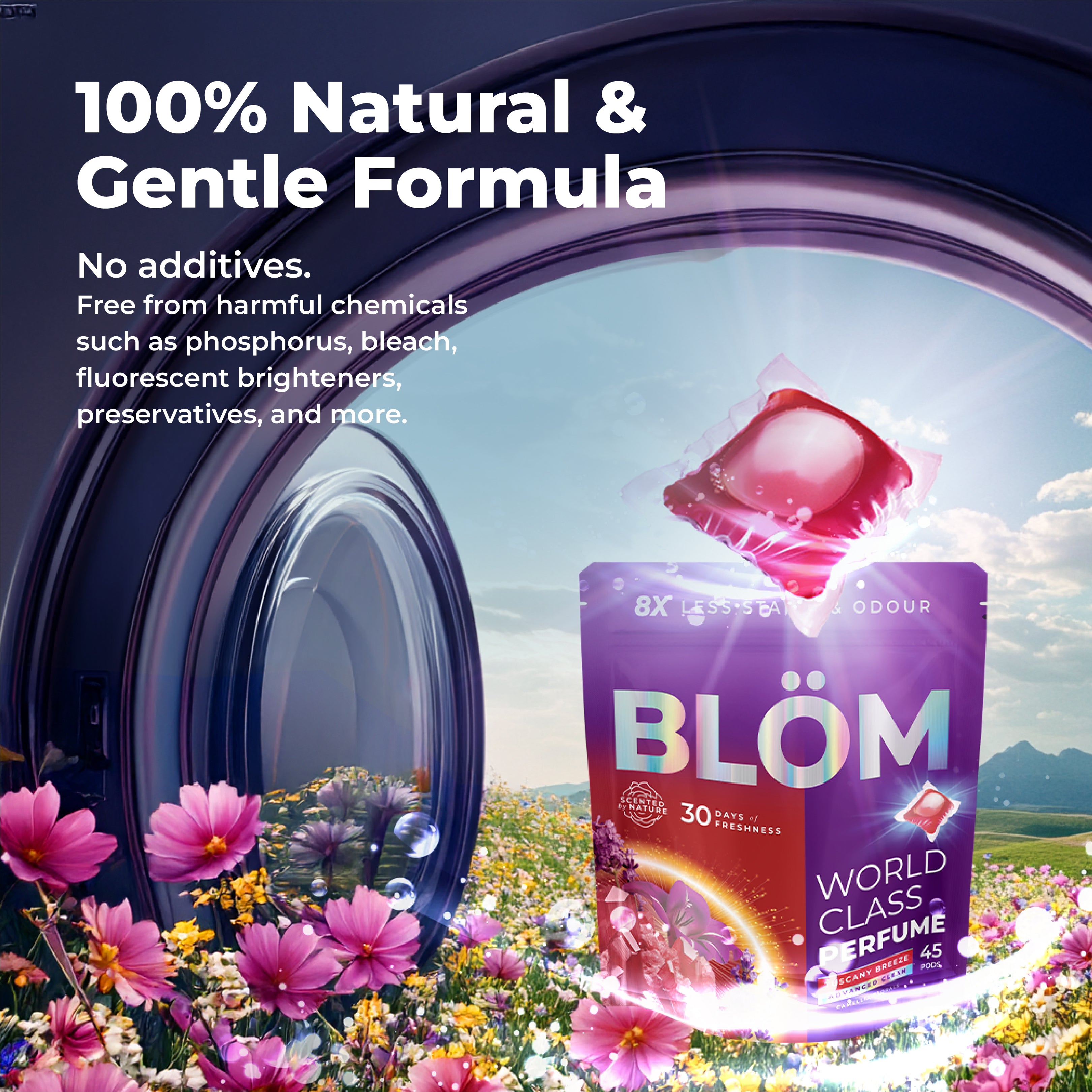 BLÖM Tuscany Breeze Single-Load Laundry Pods (45 Pods)
