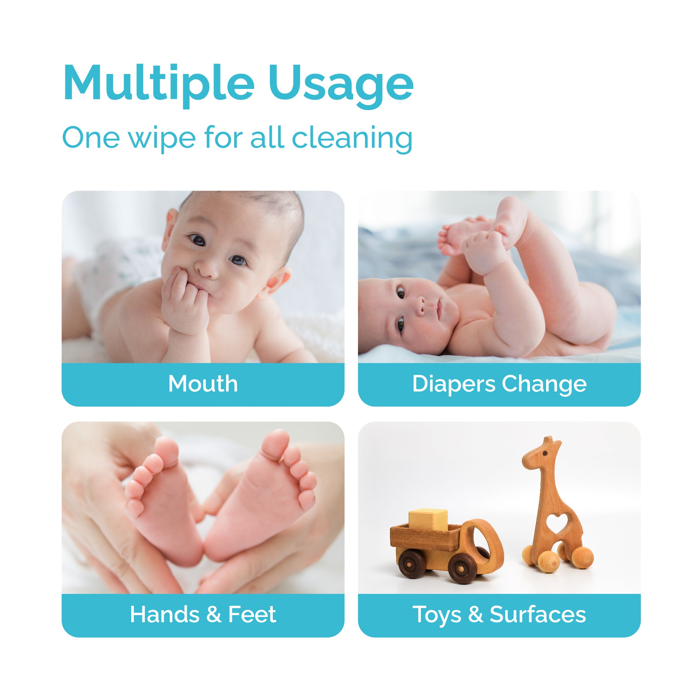 Hoppi Pocket Size Baby Wet Wipes 7's (8 Packs/ 24 Packs )